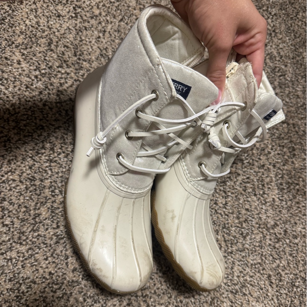 Sperry Kids Cream Rain/Duck Boots